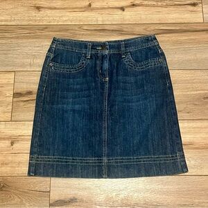 Boden Denim Pencil Skirt SZ 6 Blue Dark Wash Jean Straight Mini